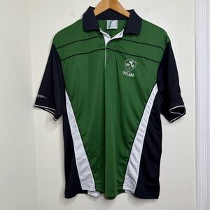 Croker Sports Ireland Golf Polo Shirt Men’s Size Medium Green Black Shamrocks